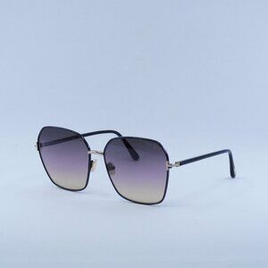 Tom Ford Claudia-02 FT0839 01B Sunglasses Gold/Black Frame, Purple Lenses